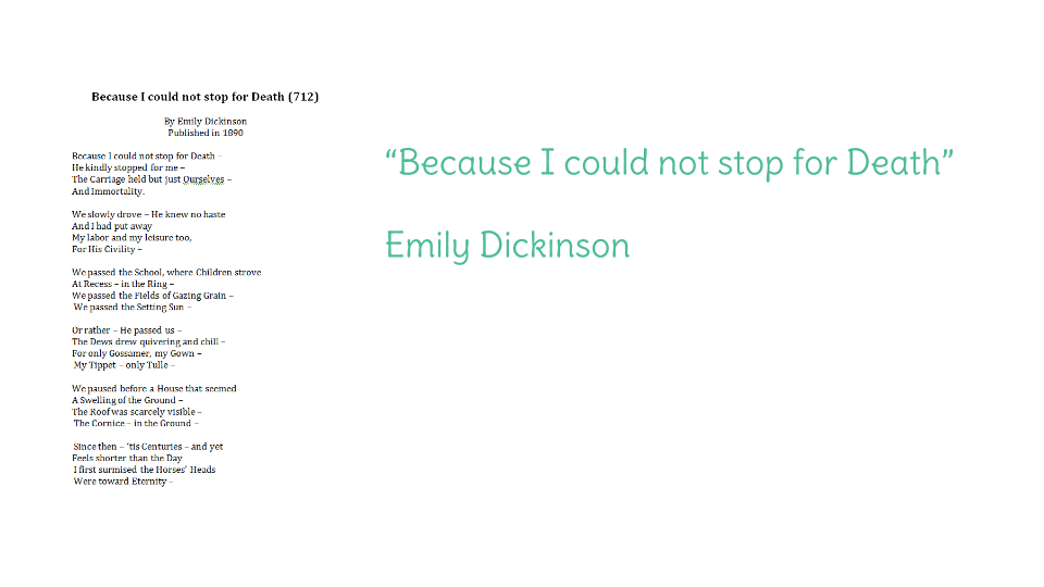 because i could not stop for death emily dickinson meaning